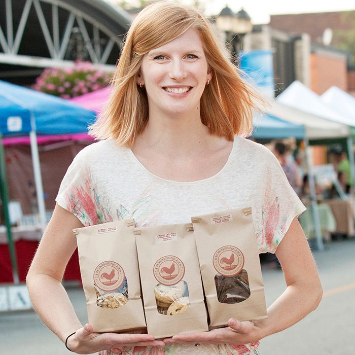 Jen Aitken, owner of Homebaked Kitchen Company, was one of the vendors who set up a table recently for The Fourth Street Market in Chatham.