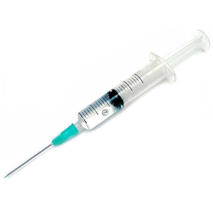 Syringe with fluid