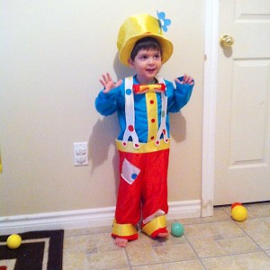 Jacob, 2, is clowning around.