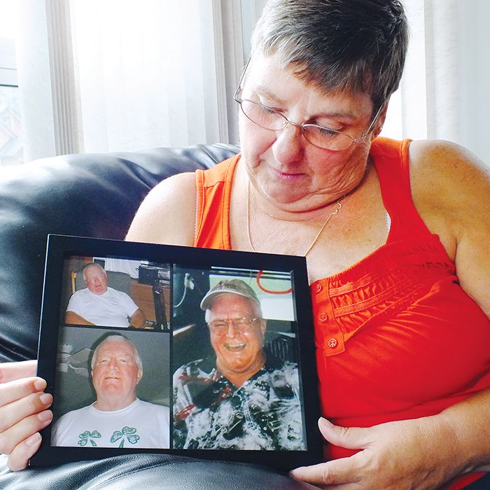 Cheryl Orrange, seen here holding a picture of her late husband, Charlie, says the care he received at the hospice in Sarnia made his death a little easier.