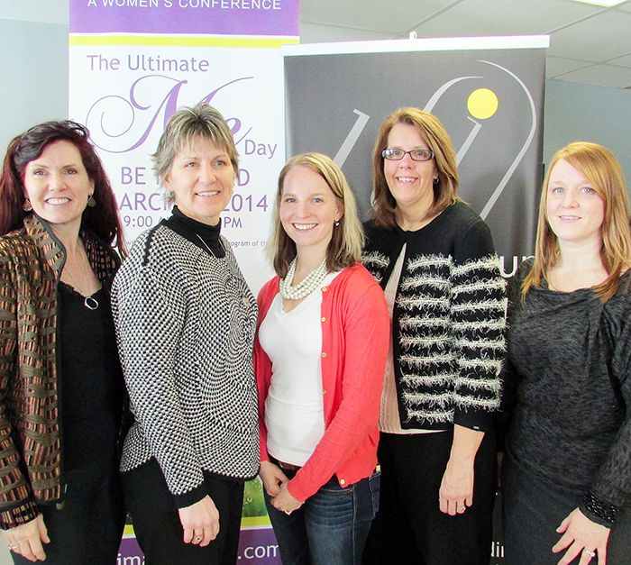 Second Annual Ultimate Me Day women’s conference is set to go March 29 at the John D. Bradley Centre in Chatham and the event organizers can’t wait. Pictured from left are organizing committee members Maureen Geddes, Sandra Maltby-Mills, Lisa Fox Bail, Maralee Noltie and Kathy Vandermay.