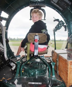 Charlie Wiebenga, 8, a little history buff, had the experience of a lifetime Wednesday, catching a ride in The Yankee Lady.