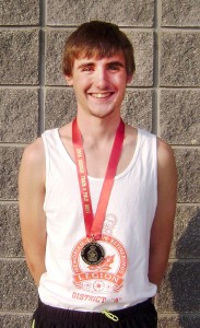 Josh Kellier with his provincial gold medal in steeplechase, earned at the Ontario Legion Provincial Championships in Brampton this July. (Contributed image)