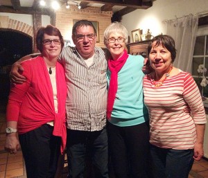 From left, Joan Crummer Rolland, Johnny Heitz, Diane Teetzel and Marijo Heitz share a moment after 70th anniversary celebrations of the liberation of Criquebeuf-sur-Seine.