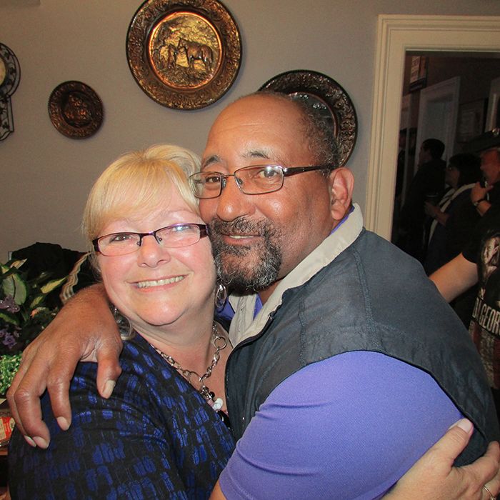 Marjorie Crew and husband Greg were all smiles despite Crew's second-place showing in the battle for mayor.
