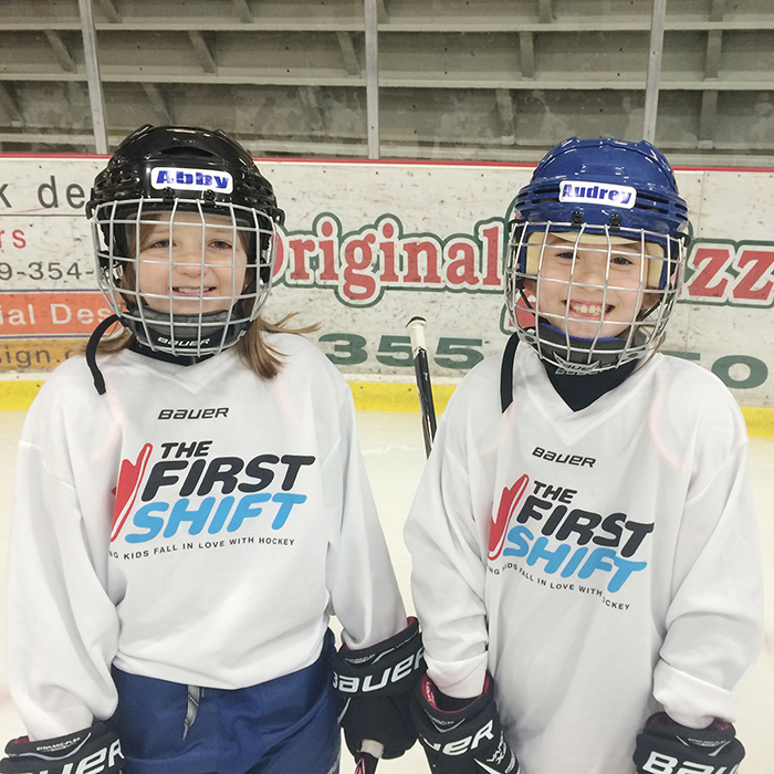 Abby Denomy and Audrey O’Hara are two of the more than 40 participants in the First Shift program, put on by Kent minor hockey, Bauer Hockey and Hockey Canada.