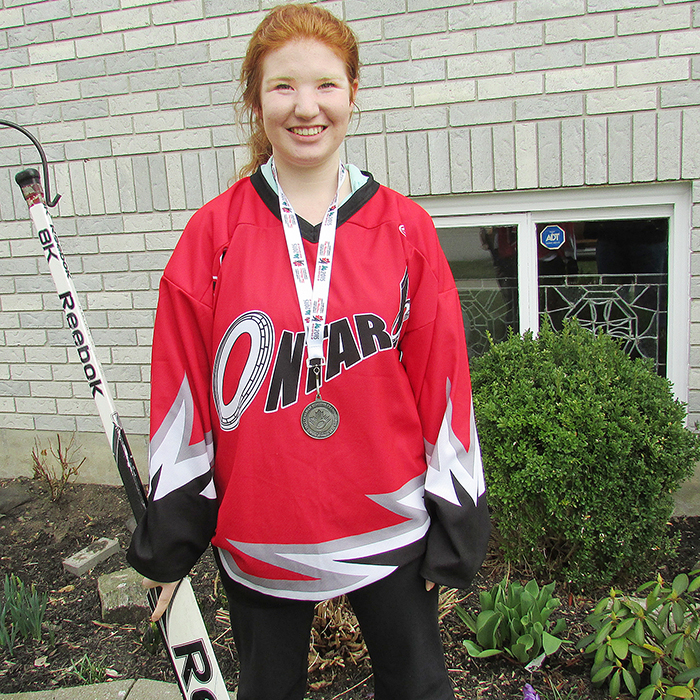 Chatham native Sarah Woods, 16, has enjoyed a season of firsts as the goalie for the U16 London Lynx AA ringette team. The squad captured the provincial title and won silver at nationals in Wood Buffalo, Alta. Getting there was also a thrill for the goalie, as it was her first time on a plane.