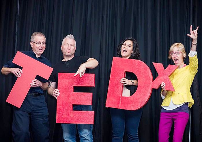 TEDx Chatham-Kent organizers from left, Peter Martin, John Lyons, Fannie Vavoulis and Alysson Storey said the second-annual event on April 23 was a hit with attendees and speakers alike.