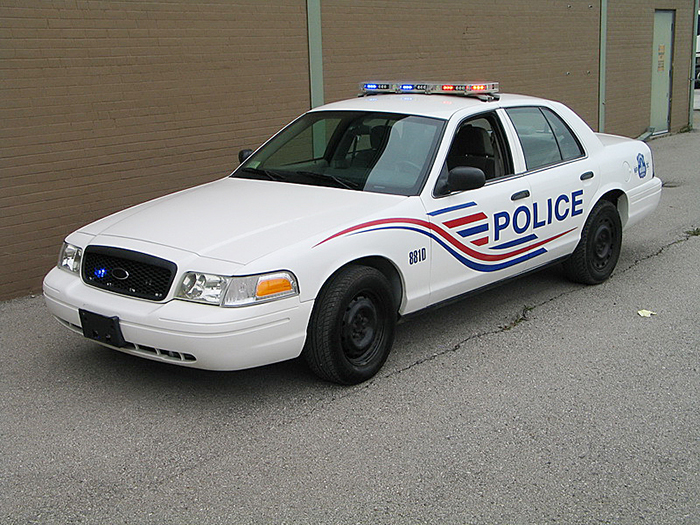 A 2007 Crown Victoria, decked out as a Washington, D.C. cop car. The car appears in the upcoming movie “Pixels.”