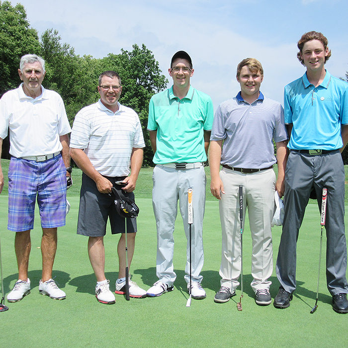 From left, Foundation of CKHA supporters, William Dorssers; Mark Dorssers; Ryan Robillard, CPGA, Golf Pro, Kingsville Golf & Country Club; Owen Dorssers; and Brendan Seys took top spot in the Foundation of CKHA’s 10th Annual Pro/Am Golf Tournament on Aug. 14 at Maple City Country Club. 