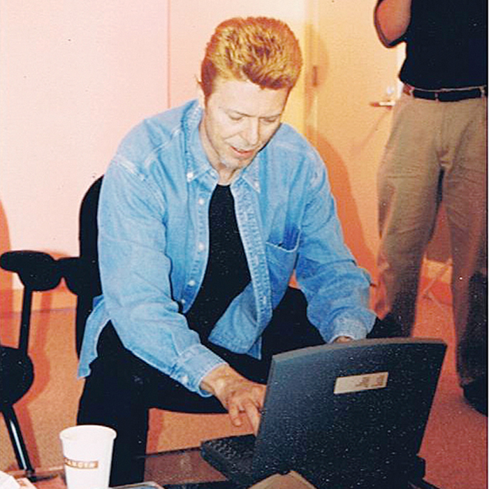 David Bowie is seen here interacting with fans over the Internet in 1996.
