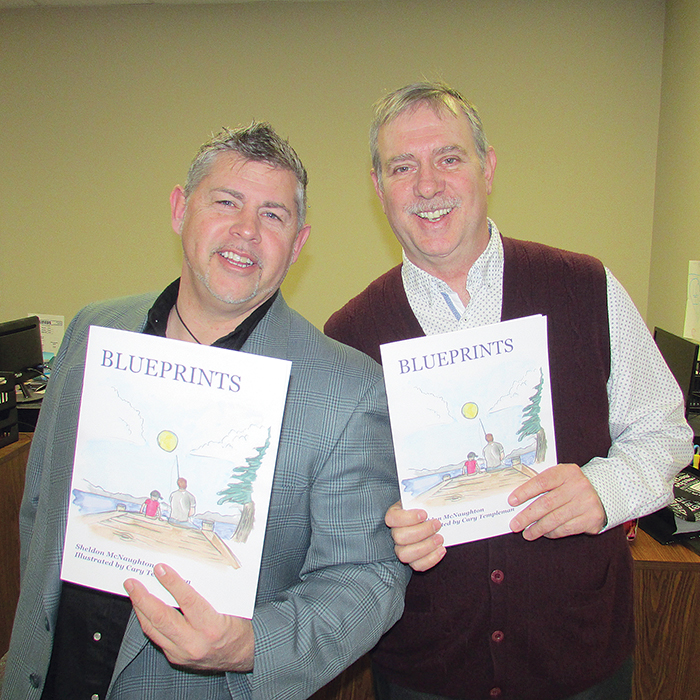 Writer Dan Simpson, right, and illustrator Carey Templeman teamed up to produce Blueprints, which is geared towards young children.