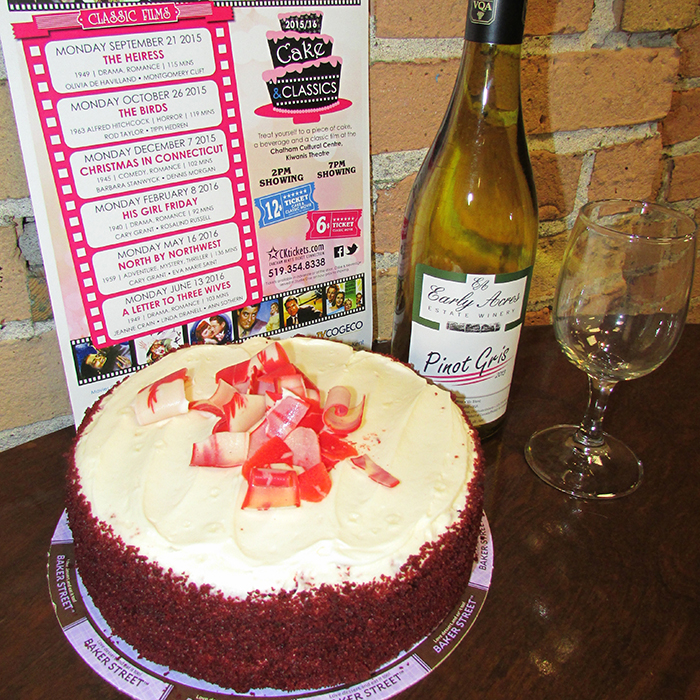 A classic movie, wine or coffee and elegant cake are all part of Cake and Classics, featured 6 times a year at the Chatham Cultural Centre. Screened for Valentine’s Day romance on Monday was “His Girl Friday” starring Carey Grant and Rosalind Russell.