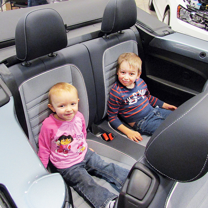 Vallory Calvert, 2 and her big brother Xander, 4, were all smiles as they sat in a convertible at the 2016 Chatham Indoor Car Show. This year’s show takes place Friday through Sunday at the John D. Bradley Convention Centre.