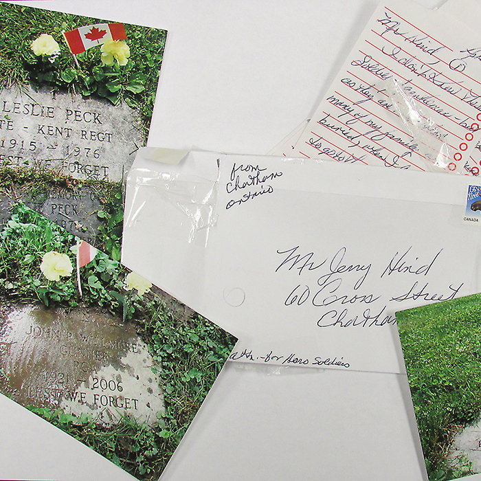Jerry Hind, curator of the Gathering Our Heroes project, recently received a surprise letter. The anonymous letter is from someone who is caring for the graves of local veterans from the Second World War.