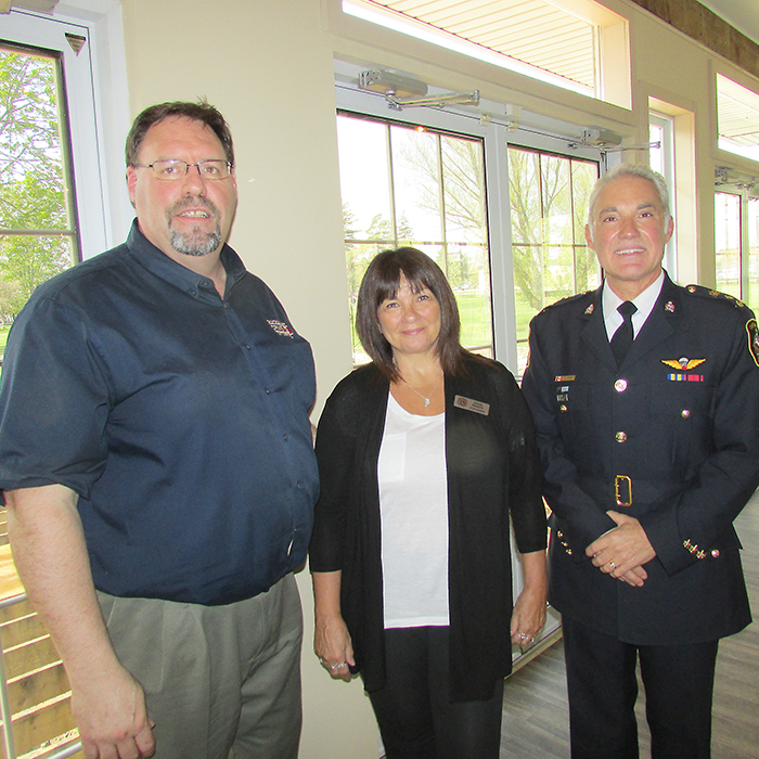 Dave Bakker, co-ordinator of Chatham-Kent Crime Stoppers, left; Angie Shreve, chair of the organization’s board, and Chatham-Kent Police Chief Gary Conn celebrated the ongoing success of Crime Stoppers at a luncheon May 11 with sponsors and supporters.