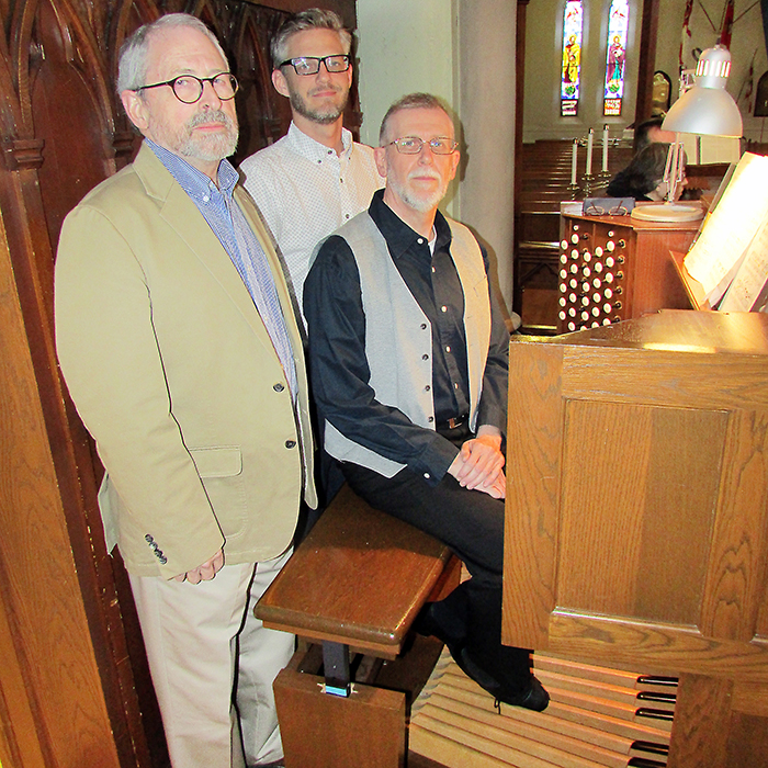 Organ builders Donald Pole and Joel VanderZee joined Holy Trinity Anglican Church music director Brian Sweetman at the organ during the Great Pipe Organs of Chatham tour recently. Six sites with historically significant organs were selected by the Chatham centre and Windsor-Essex centre of the Royal Canadian College of Organists, along with the University of Windsor’s Canterbury College Eldercollege Chatham Chapter.