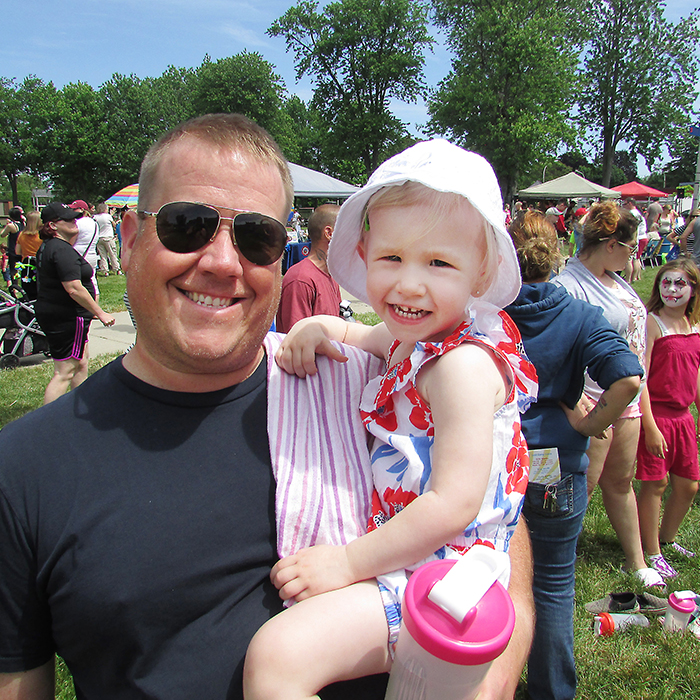 Ava Comiskey, 2, and her dad, Jeff, were just two of the thousands of people on hand Saturday to enjoy the annual Chatham-Kent Youth Festival in Tecumseh Park. Kids could enjoy rides, bouncy castles and slides, and families could check out a slew of vendors offering youth programs, for the summer, and year round.