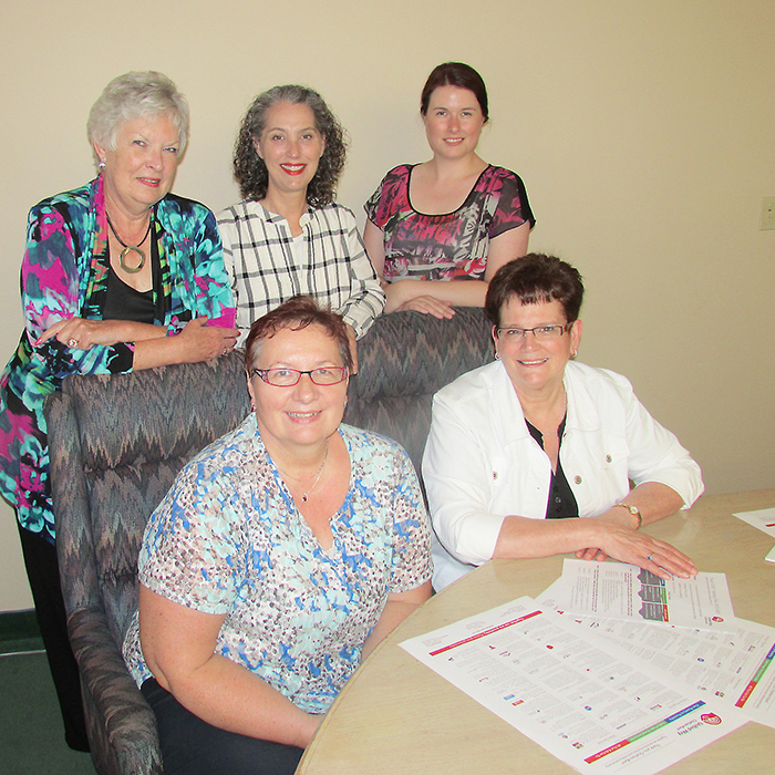 Chatham-Kent United Way staff and volunteers gathered recently to discuss changes and challenges in the not-for-profit sector.  Seated (left to right) are volunteer Jana Smith and community impact director Helen Heath. Standing are executive director Karen Kirkwood-Whyte, volunteer board member Anita Markert and Julie Earley, manager of marketing and communications. 