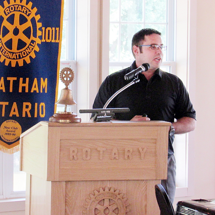 Detective Const. Gary Oriet spoke at the Chatham Rotary Club last week about the dangers of Internet child exploitation and how parents can guard against their children becoming victims.