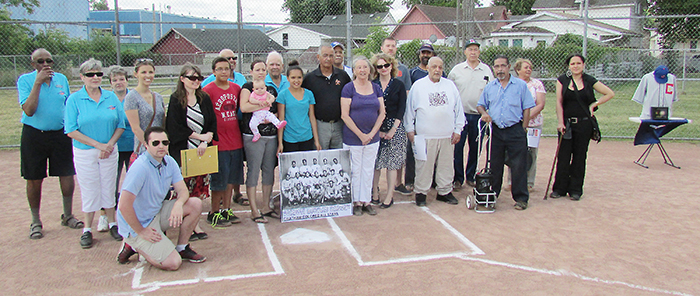 Friends and family gathered at Stirling Park last week for the launch of a project undertaken by the University of Windsor through the Chatham Sports Hall of Fame with funding by the Ontario Trillium Foundation to document the journey of the 1934 Chatham Coloured All Stars, the first local team to win a provincial baseball title.