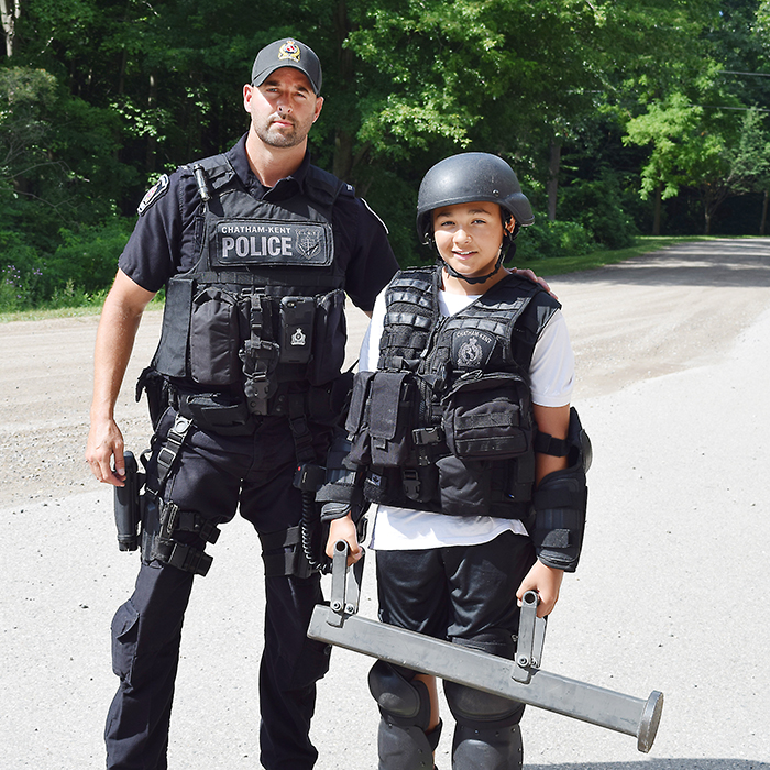 Kids from across the municipality took part in the annual Cop Camp last week at the Chatham-Kent Children’s Safety Village. The students learned about a variety of policing specialties, including the work of the Critical Incident Response Team.