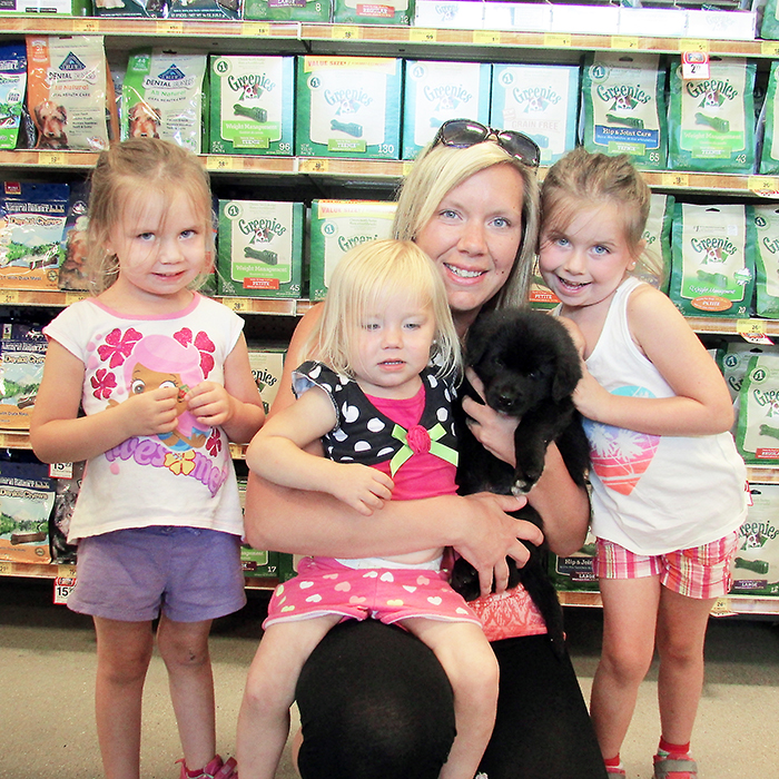 Natasha Mackenzie’s Wallaceburg home just got a little busier with the adoption of JP, a six-week old lab mix. The six-week old dog will have plenty of company from Mackenize’s children Hailey, Chloe and Laila who couldn’t wait to get home to play with JP.