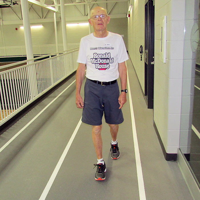 Merv Jaques enjoyed a brisk morning walk Saturday, letting his feet take him on a trek of more than 26 miles as he walked the equivalent distance of a marathon. He raised $15,000 for Ronald McDonald House in the process. How else does someone celebrate their 80th birthday, right?