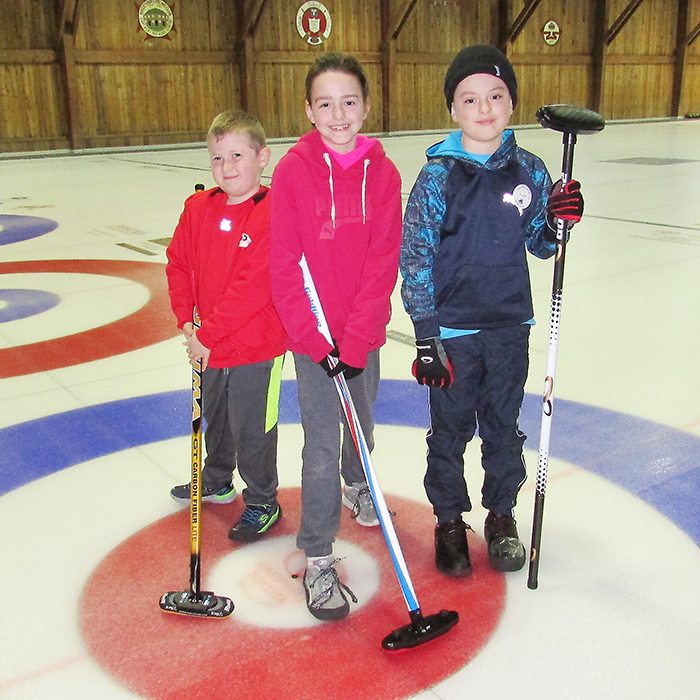 Colin McKay and Hannah Lethbridge took provincial honours recently at the Ontario hit, tap and draw competition for the six to eight year old category. Evan Suk, right, placed well in the nine to 11 age group.