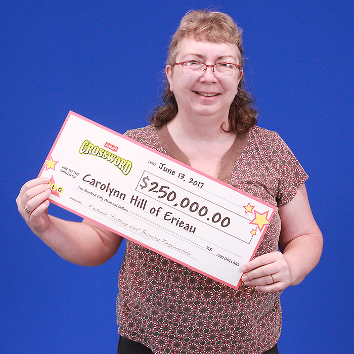 Carolynn Hill of Erieau recently won $250,000 on a scratch ticket.